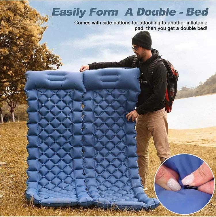 Products Outdoor Inflatable Mattress Portable Picnic Camping Inflatable Mat TPU Patchwork Foot Inflatable Single Mattress