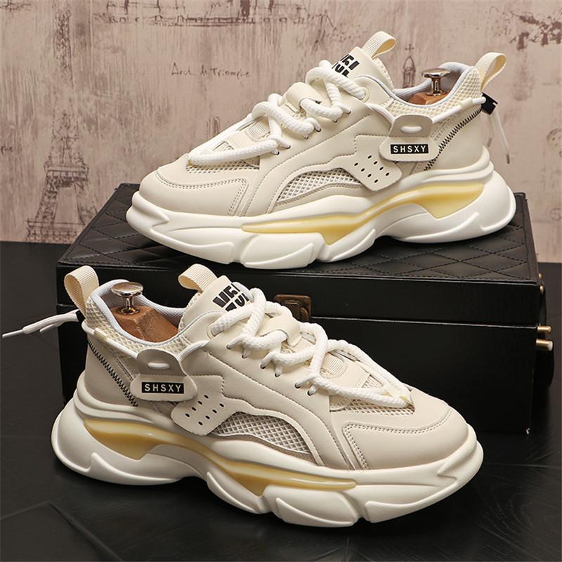 

Новый стиль 2024 года, кроссовки из натуральной кожи из денима для мужчин, обувь для скейтбординга на платформе, уличная одежда для подростков в стиле хип-хоп, Zapatos Hombre 38 бежевый