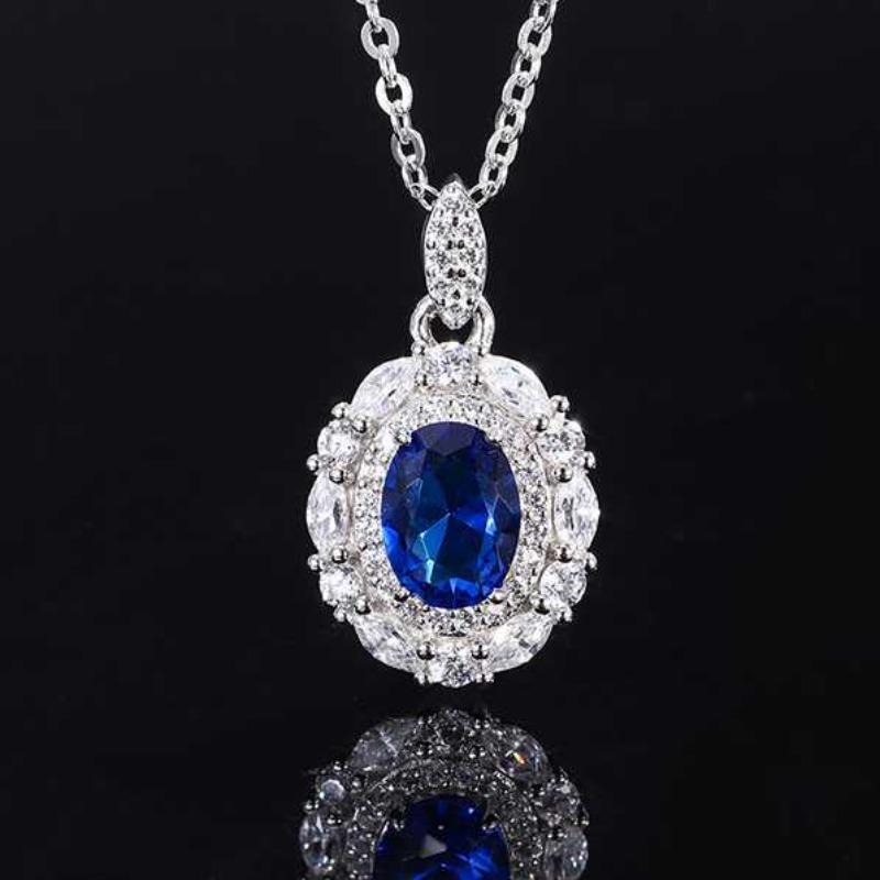 SACE GEMS 925 Sterling Silver Zircon Ring Earrings Pendant Necklace Jewelry Sets Wedding Party Gifts