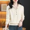 Spring and Autumn Hooded Women's Knitted Loose Tops, Women's Commuter Hooded Sweaters, All-match Hoodies