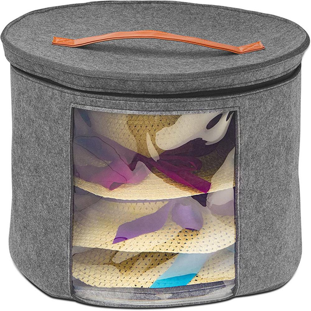 Outdoors Travel Storage Bucket Collapsible Dustproof Half Transparent Large Capacity Portable Felt Hat Storage Case For Home