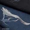 Qipilong Men's Running Wolf Embroidered Pullover Sweatshirt