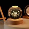 Blank Crystal Craft 3d Laser Engraving Crystal Ball Lamps Galaxy Crystal Ball With LED Wooden Base