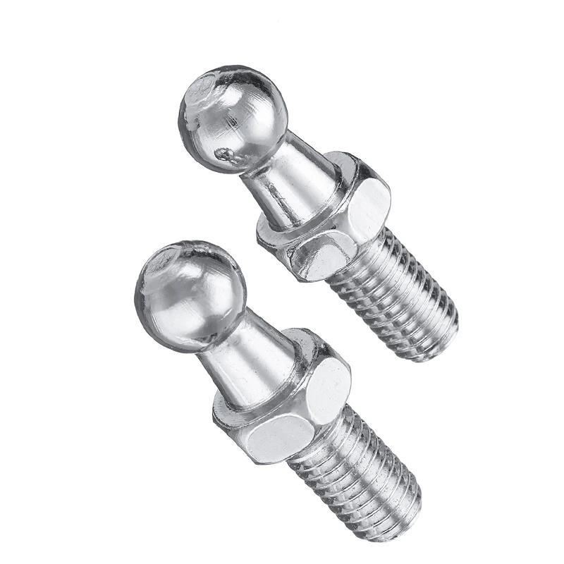 2pcs Universal Silver Boot Bonnet Gas Strut End Fitting 10mm Support Rod Ball Head Bracket Ball Pin Joint Valve Spring Nuts Bolt