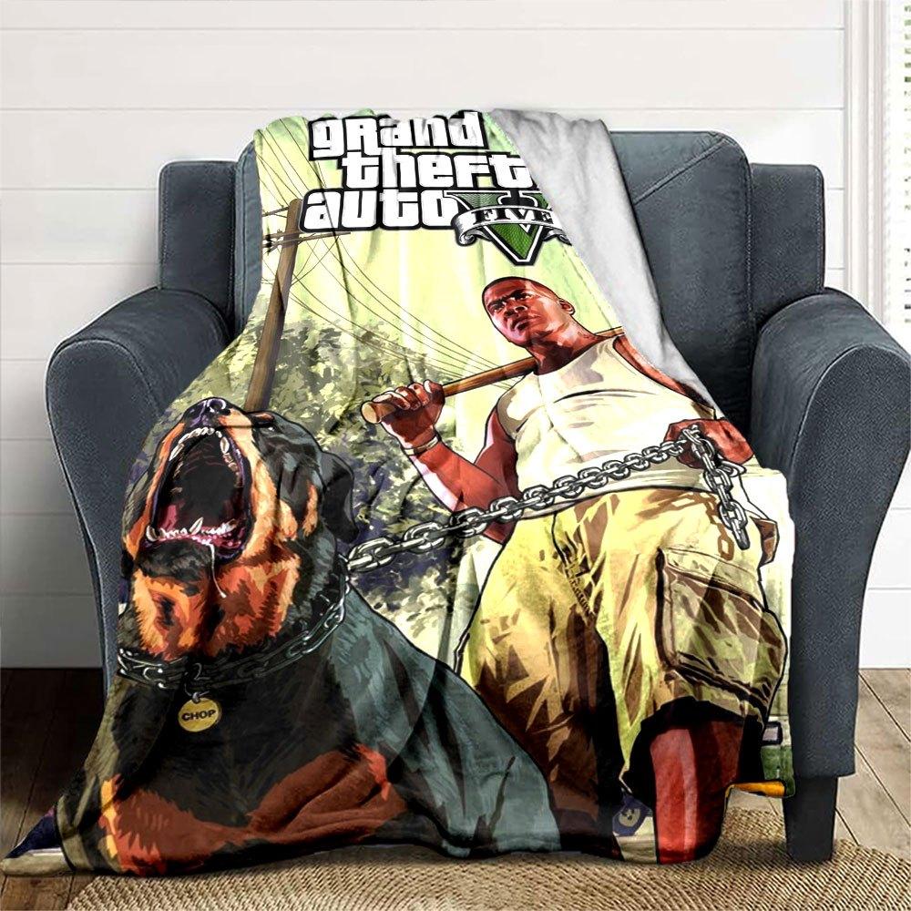 1pc Grand Theft Auto Soft Flannel Blanket with Designer Print A Cozy Blanket for All Seasons, Perfect for the Couch, Bed, Office