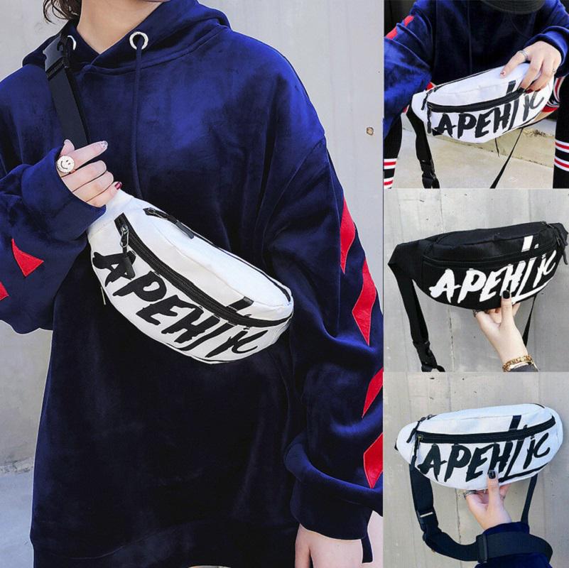 Fashion Women Man Waist Fanny Pack Belt Travel Bag Purse Chest Pouch Bullet Pack Street Style Letter Printed Bag