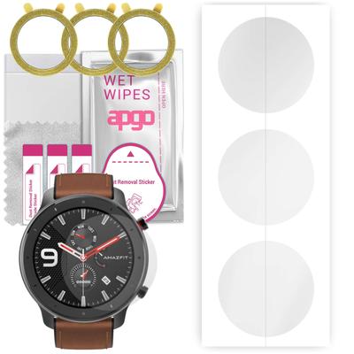 3x apgo Hydrogélová ochrana obrazovky pre Amazfit GTR (47 mm), Hydrogélová fólia s polohovacou vrstvou pre jednoduchú inštaláciu