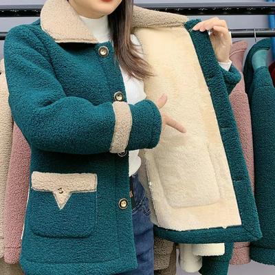 Mutter Winter Damen Pelz Lammwolle Polar Fleece Plus Samt Jacke Mantel Übermantel Damen Oberbekleidung Parkas