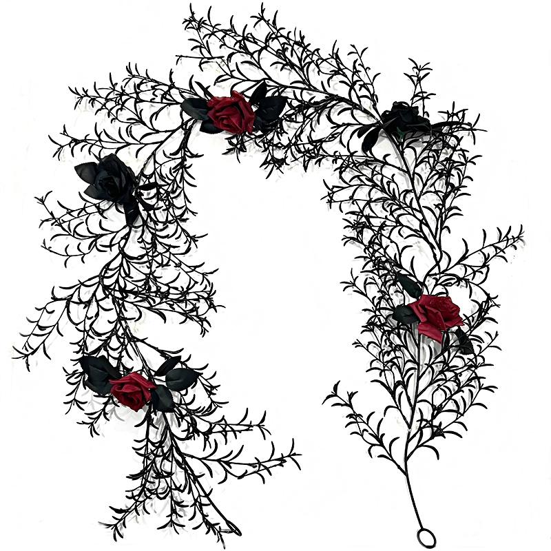 Halloween Artificial Tree Branches Decorative Hangings Ornament Simulated Rose Decoration Plastics Ornament 180cm