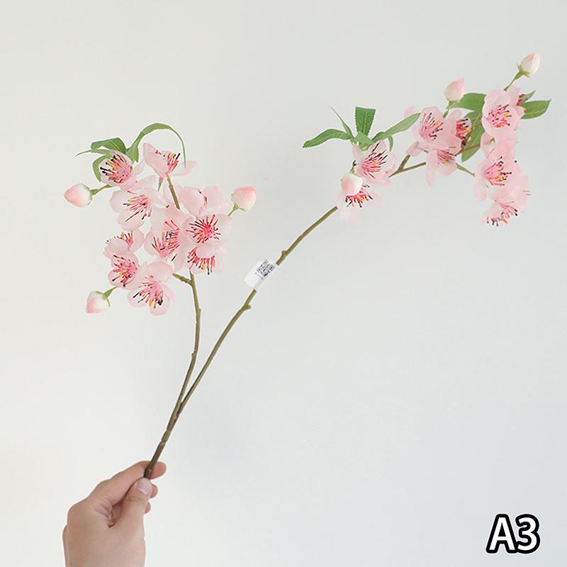Simulation Cherry Blossom Long Branch 2 Fork Peach Blossom Branch Wedding Decoration Landscaping Ornaments Artificial Flowers