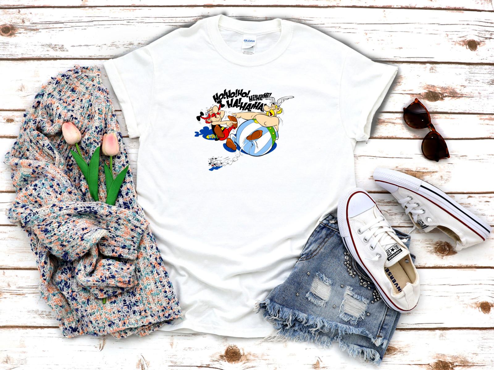Asterix and Obelix are Running 3 4 Short Sleeve Woman T-shirt F172 L