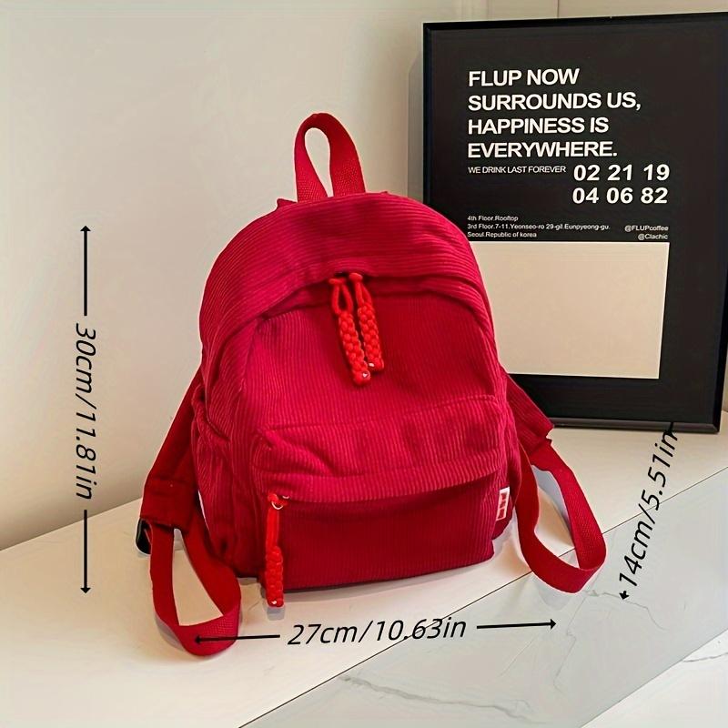 Mochilas Femininas de Veludo Cotelê Japonês Vários Bolsos Mochila de Viagem Mochila Escolar da Moda Volta às Aulas