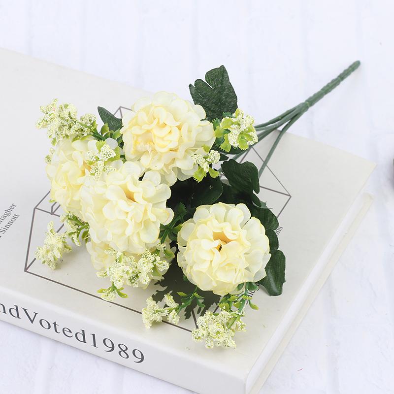 1 Bouquet 5 Heads Hydrangea Silk Flower Artificial Flower Holding Flowers Decor