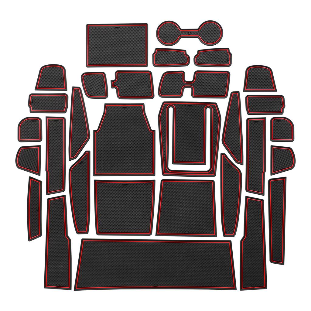 LUCKEASY for Chevy Traverse 2018-2023 Anti-Slip Gate Slot Mat PVC Center Console Liners Rubber Door Groove Pad Non-slip Mats