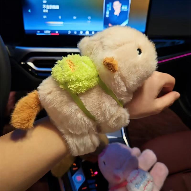 Capybara Armband Gevuld Pluche Dier Schattige Capybara Schildpad Rugzak Drukknop Armband Zacht Speelgoed Cadeaus Voor Capybara Fans Vrienden