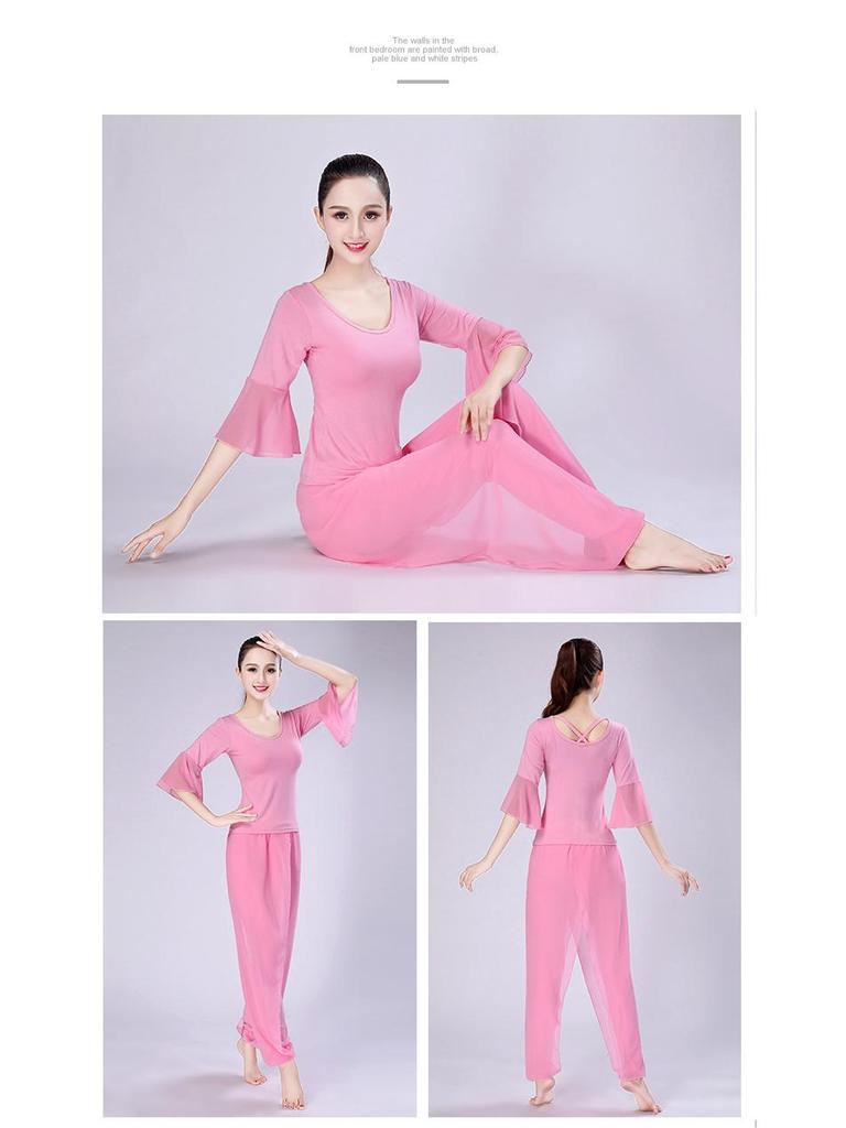 White Butterfly Dance Yoga Set: Gauze Sleeve Chiffon Costume for Women