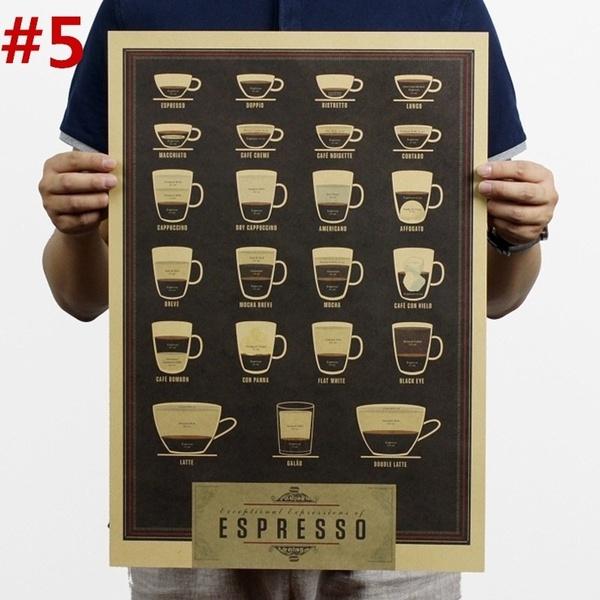 Café Café Nostalgia Retro Clássico Cartaz de Papel Kraft Para Decoração Atemporal**
