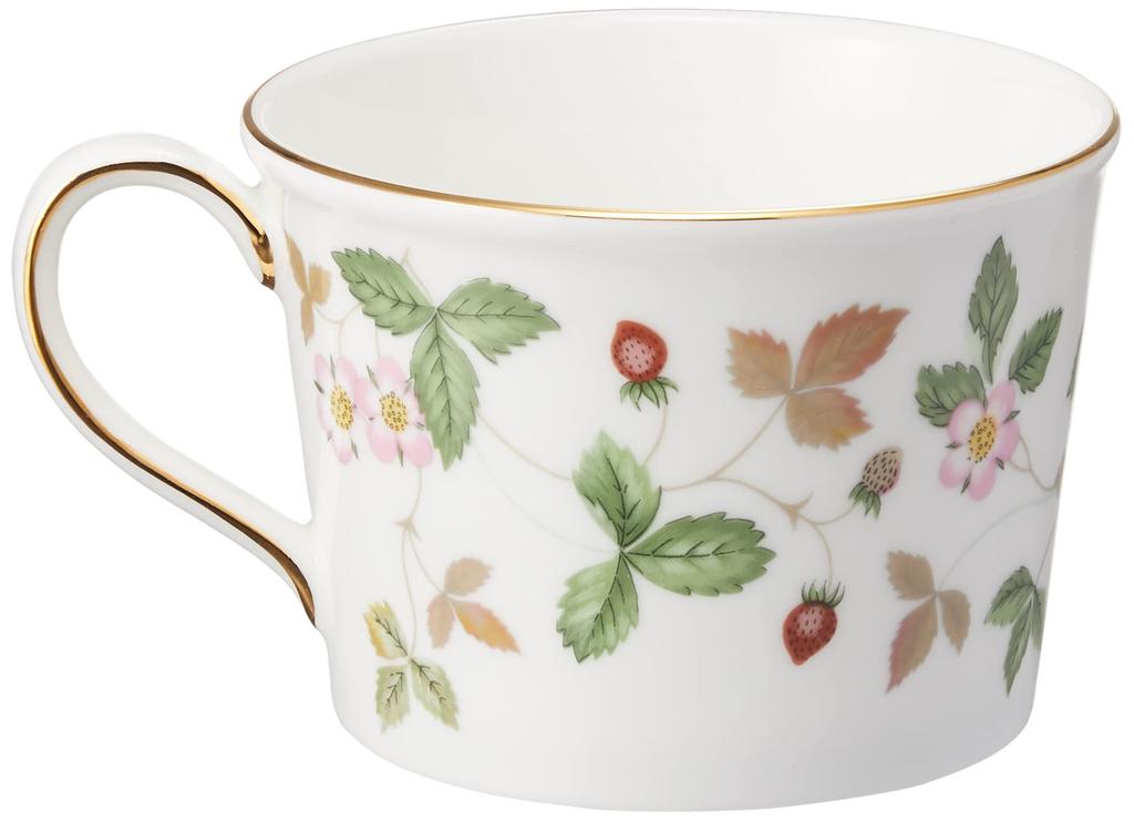 [Officially Imported] Wedgwood Bone China Wild Strawberry Pair Coffee Cup & Saucer (Delphi) Wedding Gift 1053377