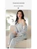 Women's Three-Piece Cotton Pajama Set: Spring Fashion, Printed, Comfortable, Breathable, with Chest Pads, Skin-Friendly.