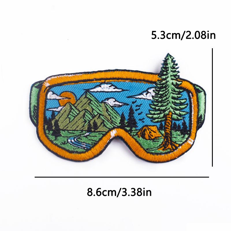 Outdoor Mountain Applique Iron On Patches For Clothing Stickers Camping Adventure Embroidered Patches On Clothes Decorate Badges