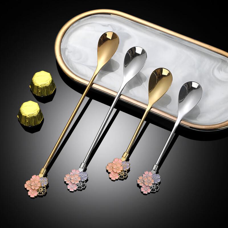 Cherry Blossom 304 Stainless Steel Long Handle Spoon