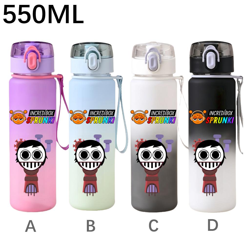 550ml Hra Sprunki Gradientní Sportovní Láhev na Vodu Kreslená Nepropustná Přenosné Lahve na Pití Venku Sport Fitness Pohárek na Vodu
