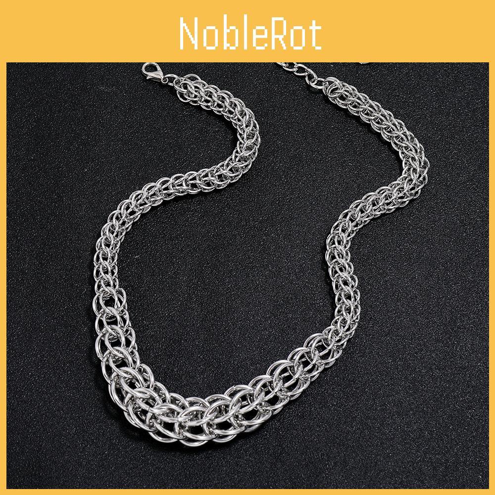 Vintage Geometric Snake Chain Necklace For Men And Women With Layered Silver Metal For Retro Style
