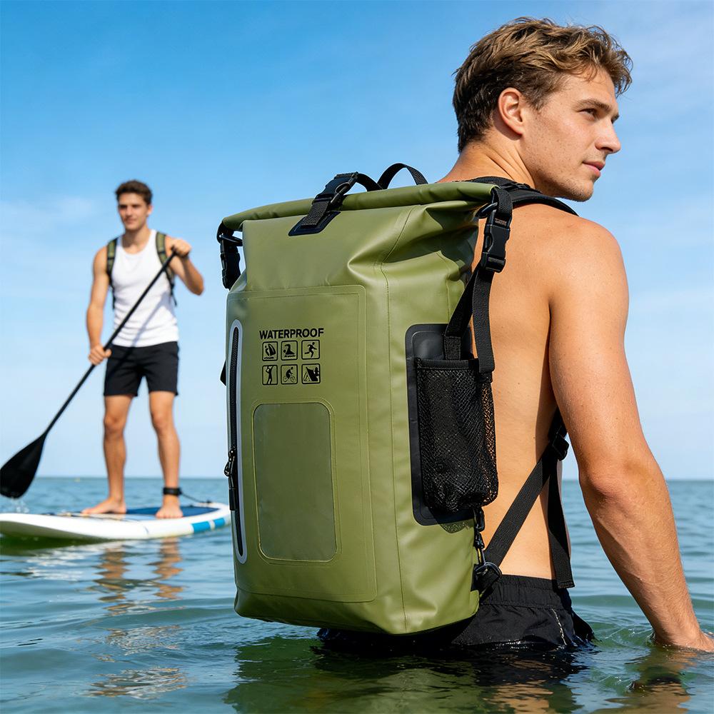 Dry And Wet Separation Waterproof Outdoor Sports Backpack, Fishing And Camping Creek Traceability Bag, Swimming And Rafting Waterproof Backpack.