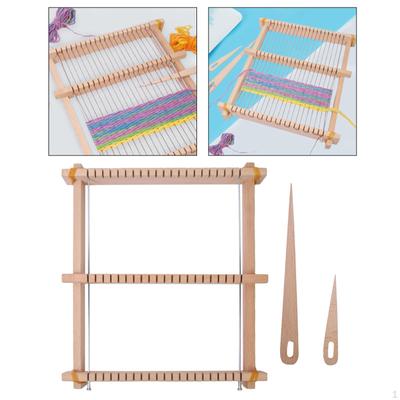 Webrahmen aus Holz-Set mit Häkelnadel 24x 28 cm Wandteppich-Strickwerkzeuge für DIY
