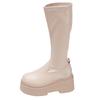 Britische sanfte lange Ritterstiefel Damen 2025 Neu Herbst Schwarz Dicksohlig Retro Dicker Absatz Kleine Skinny Stiefel