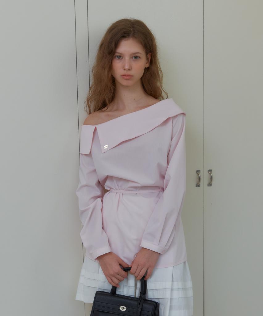 ANOETIC Anc Off-Shoulder Blouse_Pink