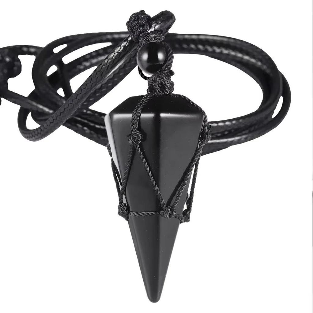 Unisex Starry Sky Obsidian Pendant Necklace - Trendy Couple Gift