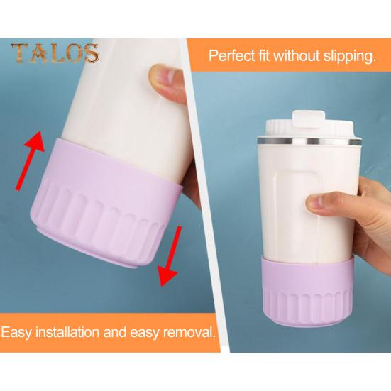 Plastic Water Cup Bottom Protector Water Bottle Protective Boot Sleeve with Non-slip Suction-Cup Bottom Anti-scalding Flask Cup Bottom Bumper