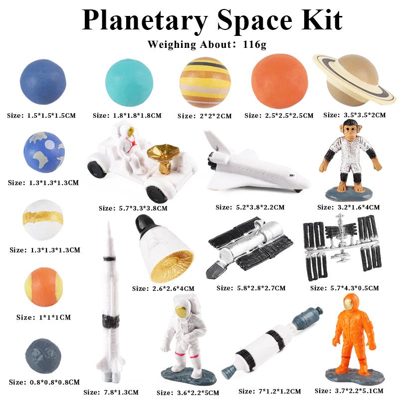 Oenux Space Astronaut Spaceship Rocket The Solar System Cosmic Planet Universe Model Action Figures Miniature Education Kid Toys
