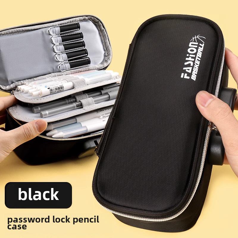 Password-Protected Large Capacity Pencil Case for Students: Multifunctional Stationery Box for Boys and Girls In Junior and High School.