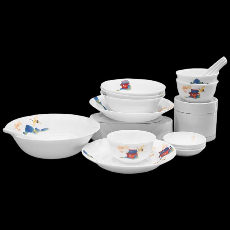 Corelle Prosperous Harmony 16-Piece Glass Dinnerware Set