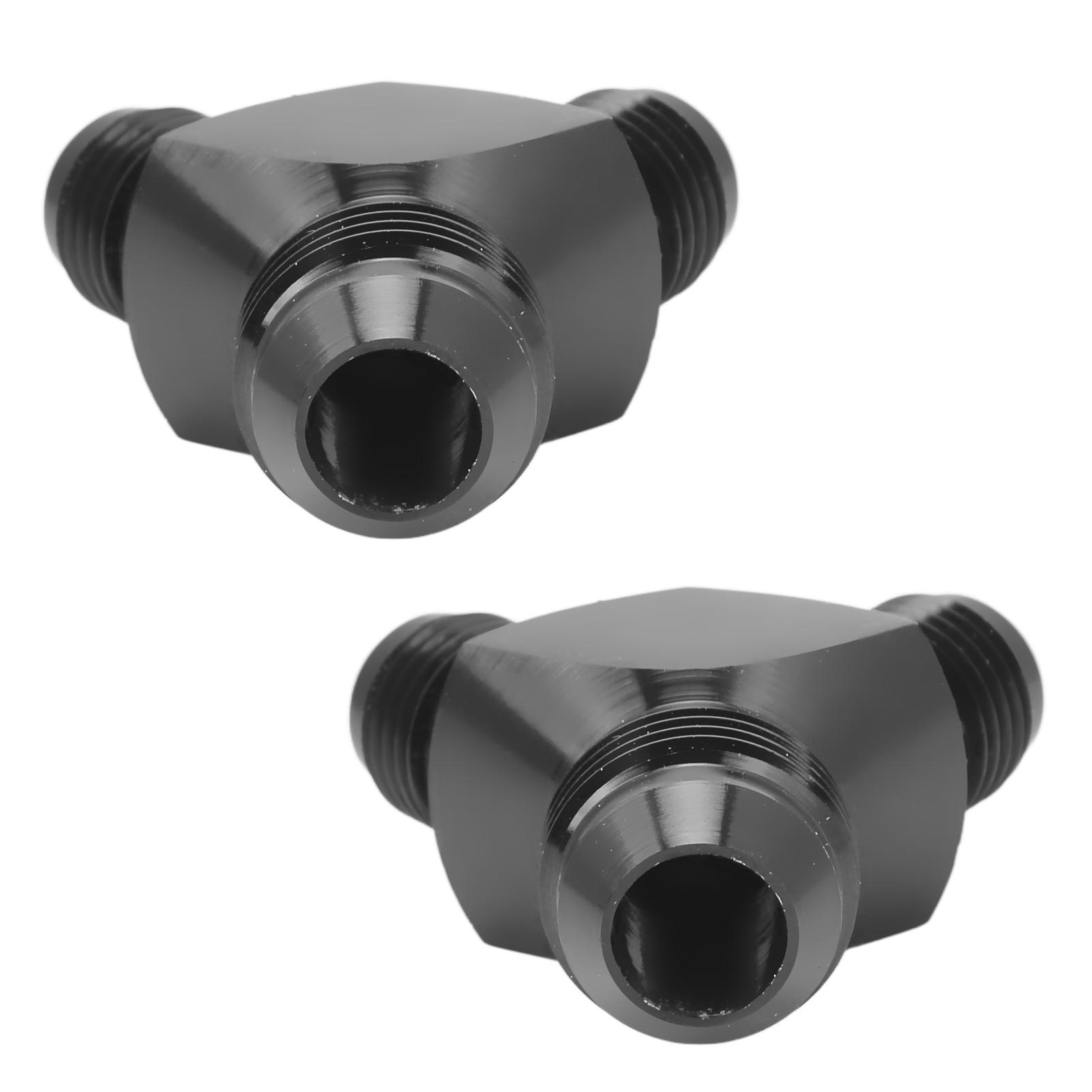 

2PCS Y Block Adapter Fitting AN8 to 2AN6 Leak Proof Anodizing Black Universal for Fuel Hose Line Fitting
