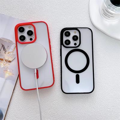 Luxuriöse stoßfeste Magsafe Wireless Charge Hülle für iPhone 15 14 Plus 13 12 Mini 11 Pro X XR XS Max Transparentes magnetisches Bumper-Cover