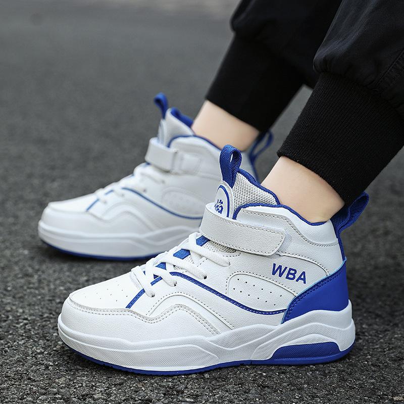 

Мальчиковые баскетбольные кроссовки, кеды, спортивная обувь для детей среднего и старшего возраста, высокие, новые детские 2025 осень-зима, кожаный верх 41