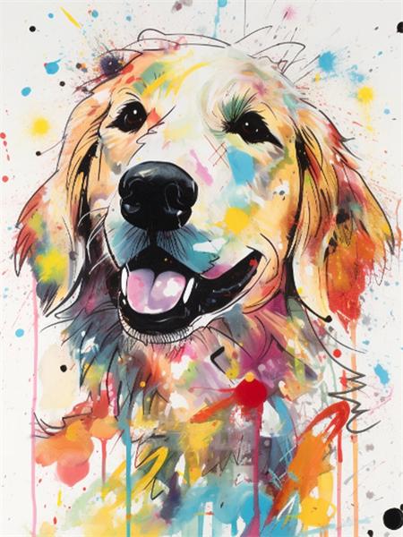 

Полная квадратная/круглая алмазная картина мозаика собака красочный домашний декор вышивка крестиком животное фантазия подарок ручной работы Full Round 20x30CM