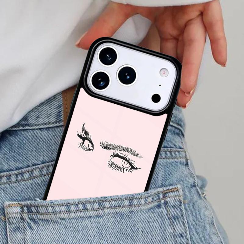 Eyes Eyelash Aesthetic soft Phone Case for iPhone 16e 15 14 13 12 17 Pro Max Plus Air 17pro Cover Coque