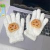 Capybara Coral Velvet Gloves Cycling Cute Gloves New Capybara Plush Gloves  Women