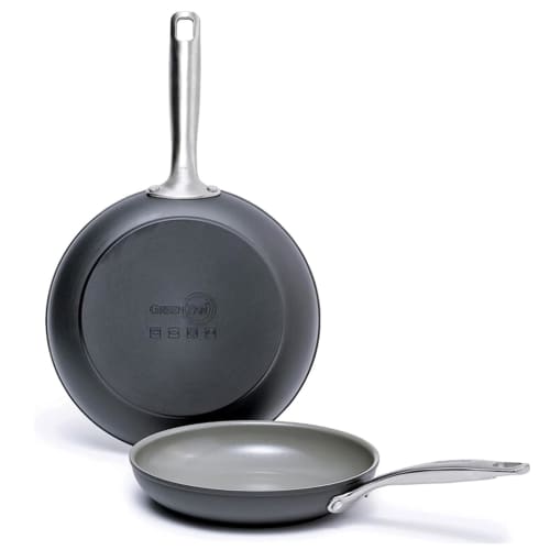 GREENPAN Frying Pan Set (20cm + 26cm), Gas-Stove Only, Dishwasher Safe, PFAS-Free, Non-Stick, Ceramic Coating, Easy To Clean [Chasam]