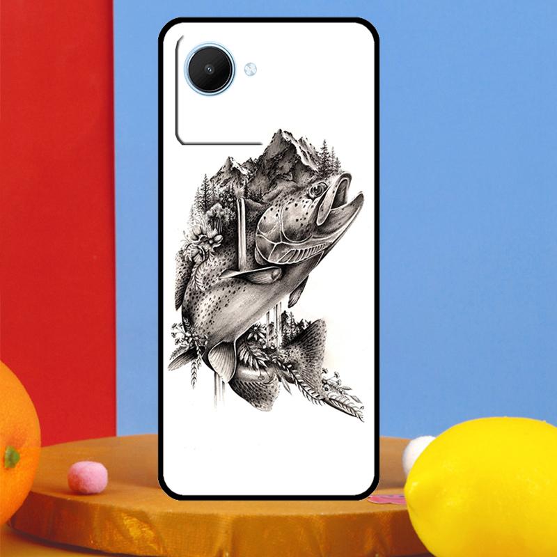 Vintage Trout Fishing For Realme 14 Pro Plus 10 11 12 13 15 Pro C67 C65 C63 C61 C55 C53 C51 C71 C75 GT7 Pro Case