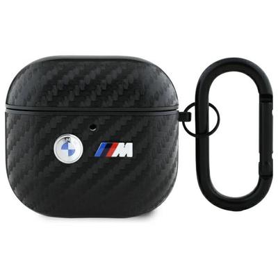 Etui Do AirPods 4 BMW Carbon Double Metal Logo Czarne
