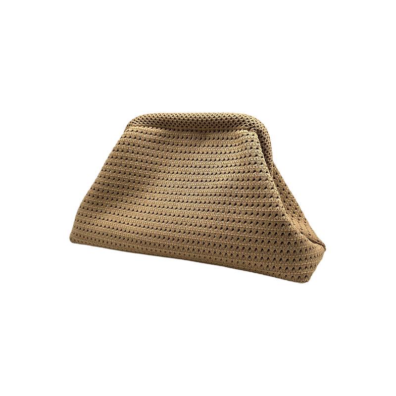 

2025 Новая вязаная сумка с полосатым узором большой вместимости, универсальная сумка из флайнита с цветными блоками