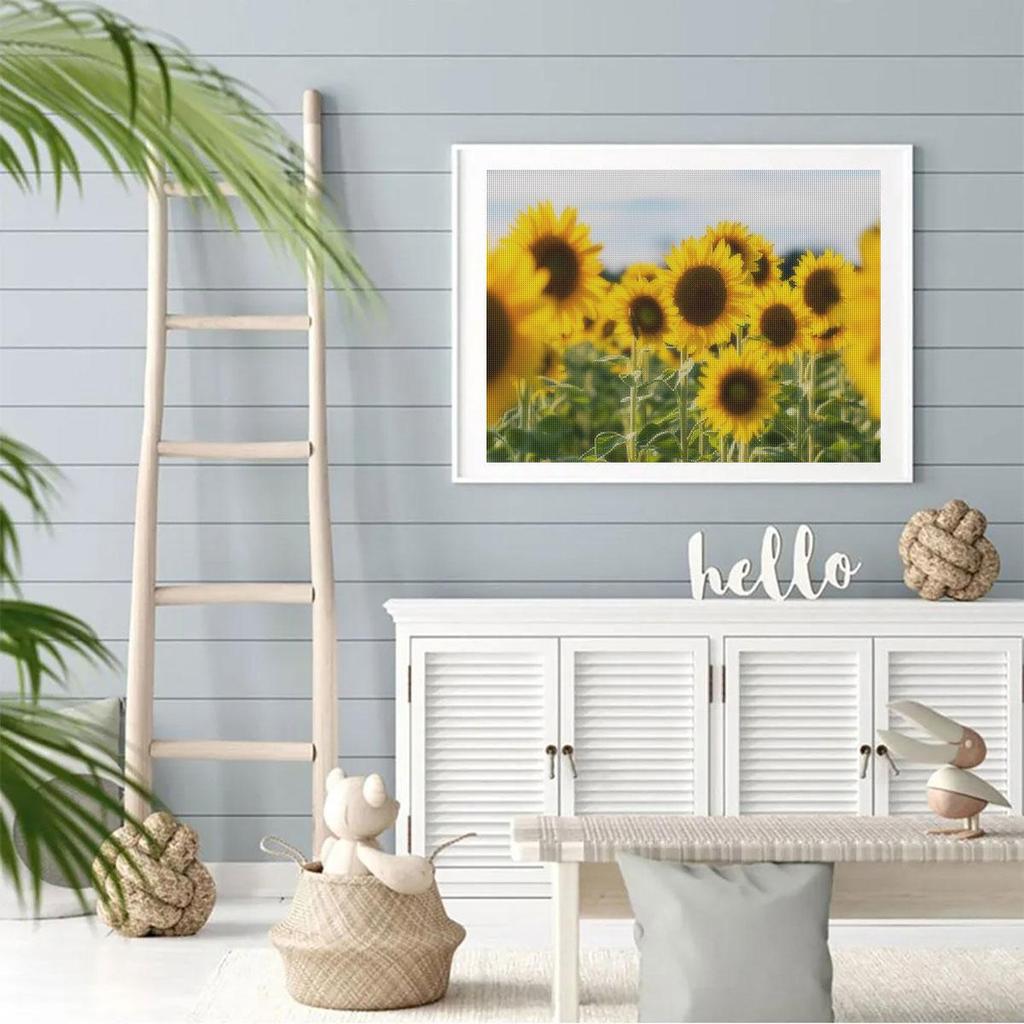 Diamond Painting Full Round Sunflower Cross Stitch Kit Embroidery For Adults Mosaic Picture Rhinestones For Home Decors 30x40cm/12x16inch