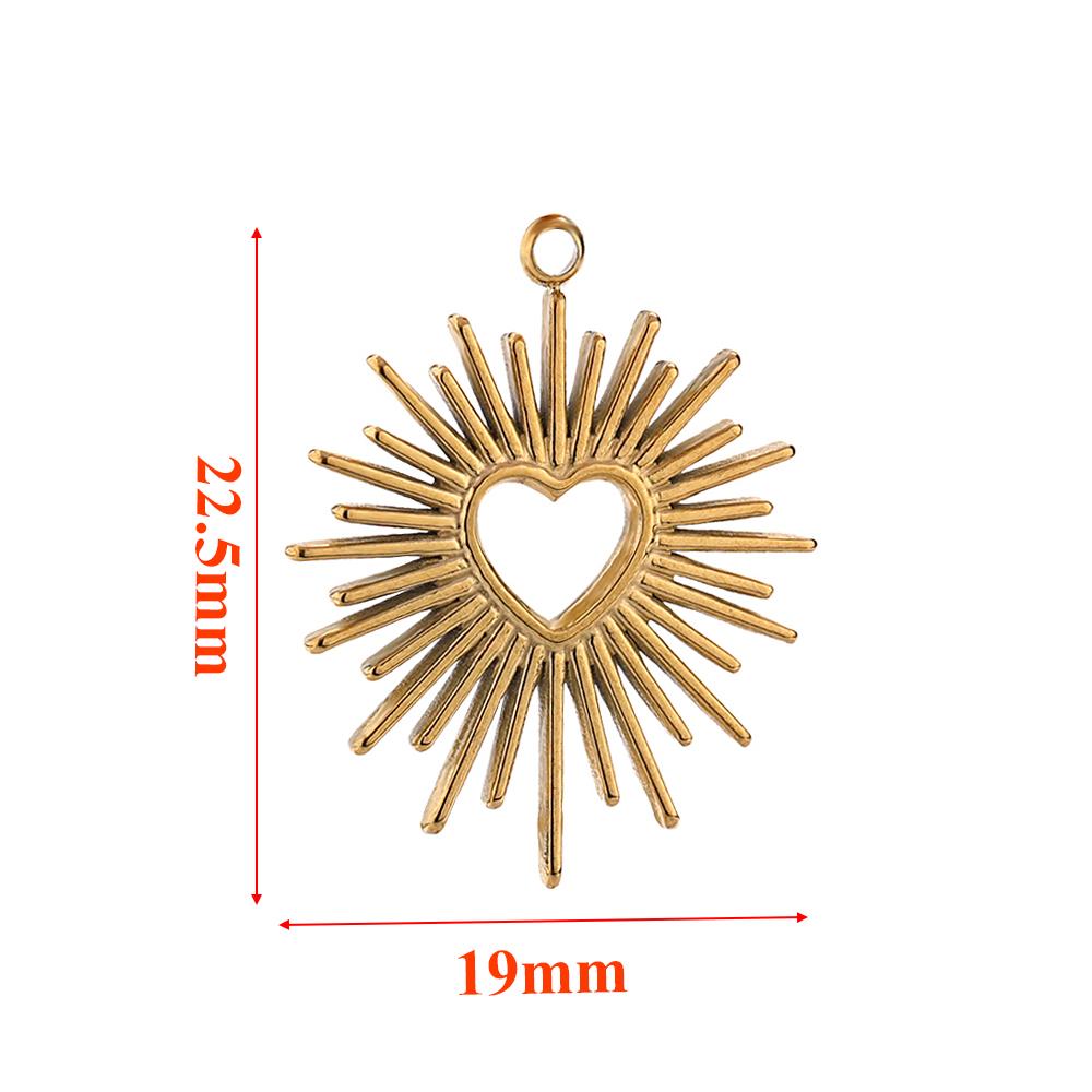 5pcs Gold Color Plated Stainless Steel Hollow Heart Charms Pendant DIY Jewelry Findings Women Necklace Bracelet Anklet Making