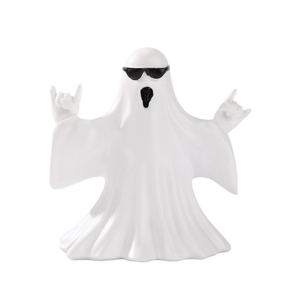 Halloween Funny Creative Gift for Girls - Small Ghoulish Pumpkin Resin Figurine for Tabletop Decoration