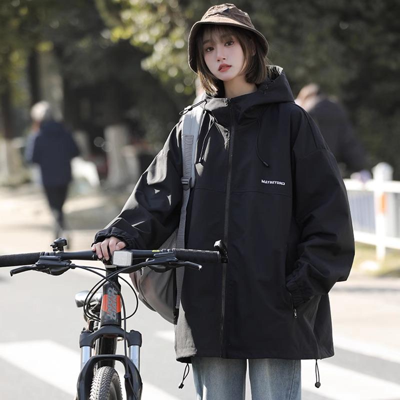 Unisex vodoodpudivá retro větrovka pro páry - ležérní, volná, jarní/podzimní outdoorové oblečení